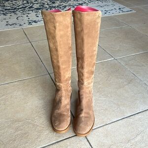 Stuart Weitzman Keelan Brown Suede Stretch Tall Riding Knee Boots Size 6